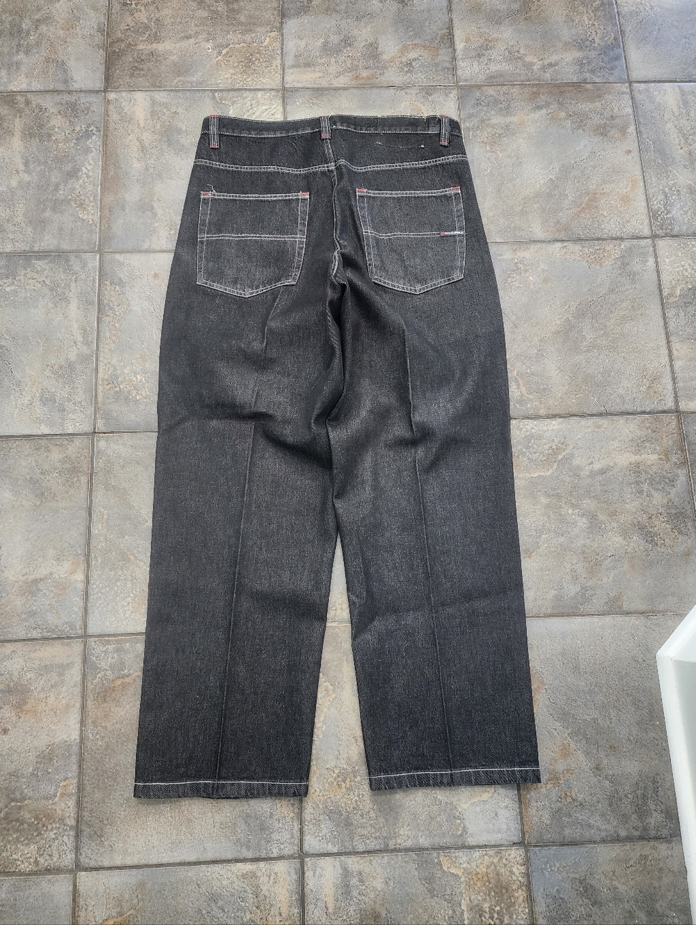 Vintage Y2K Southpole Men's 38x34 Baggy Wide-Leg Black Streetwear Denim Jeans